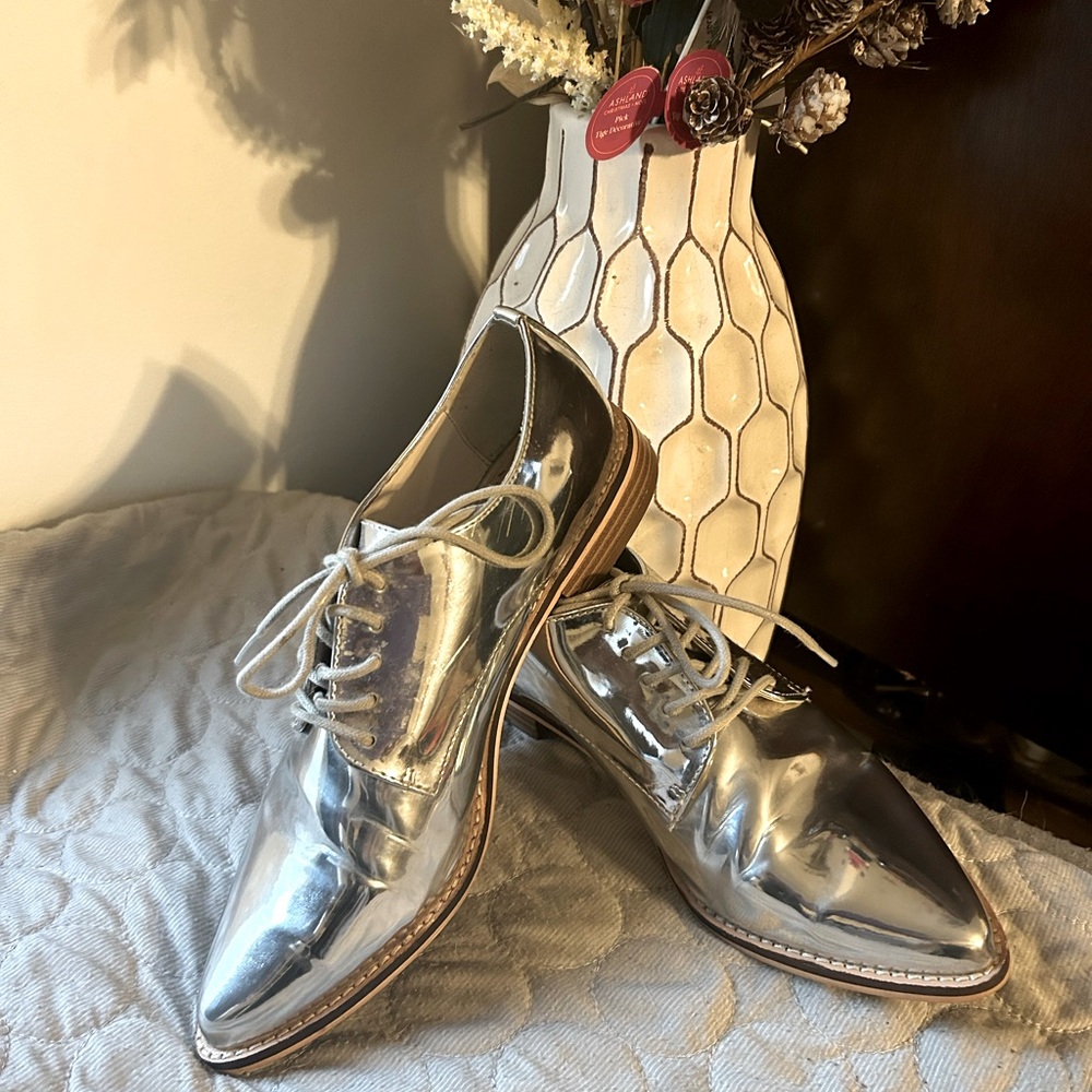Size 7.5 Mirror Glass pointed Loafers by forever 21. Used once. Super like NEW!!
